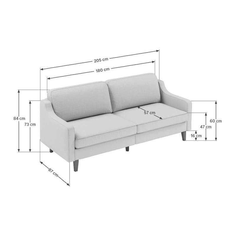 Lorvas 3-sits Soffa - Ljusröd - Möbler - Vardagsrum - Soffor - Sammetssoffor