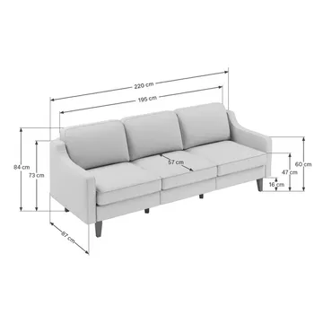 Lorvas 3-sits Soffa - Sand - Möbler - Vardagsrum - Soffor - Sammetssoffor