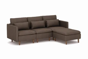 Lovis 3-sits Soffa med vändbar Divan i tyg - Brun - Möbler - Vardagsrum - Soffor - Divansoffa & schäslong