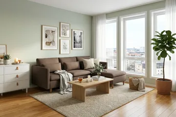 Lovis 3-sits Soffa med vändbar Divan i tyg - Brun - Möbler - Vardagsrum - Soffor - Divansoffa & schäslong