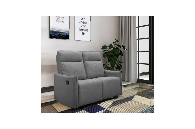 Lugo Reclinersoffa 2-sits - Grå - Möbler - Vardagsrum - Soffor - Reclinersoffor & Biosoffor