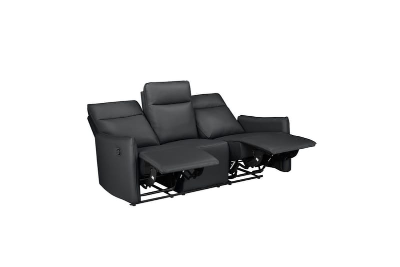 Lugo Reclinersoffa 3-sits - Svart - Möbler - Vardagsrum - Soffor - Skinnsoffor
