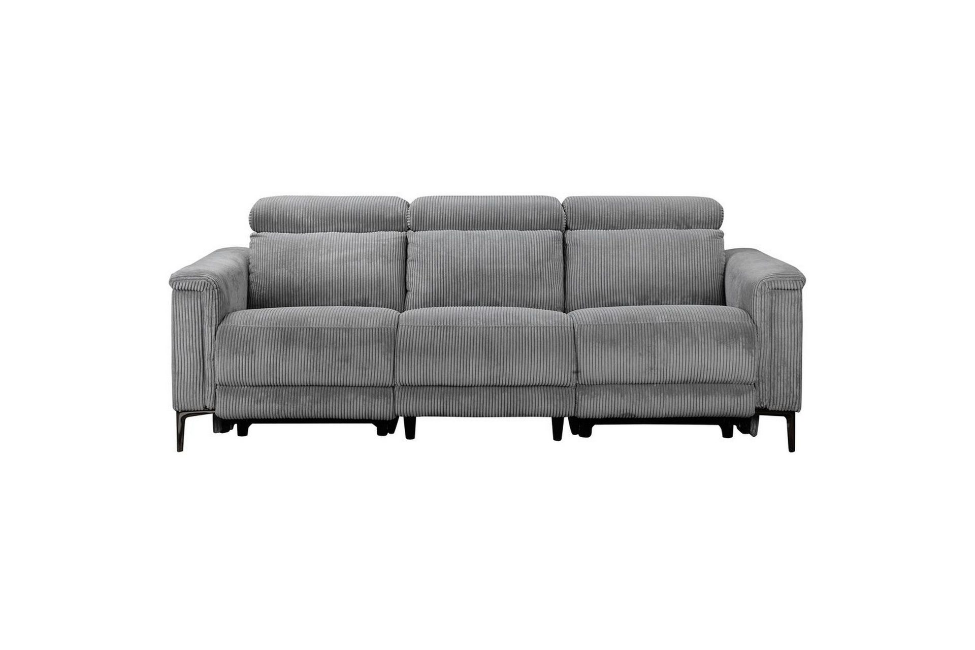 lund reclinersoffa 3-sits - grå