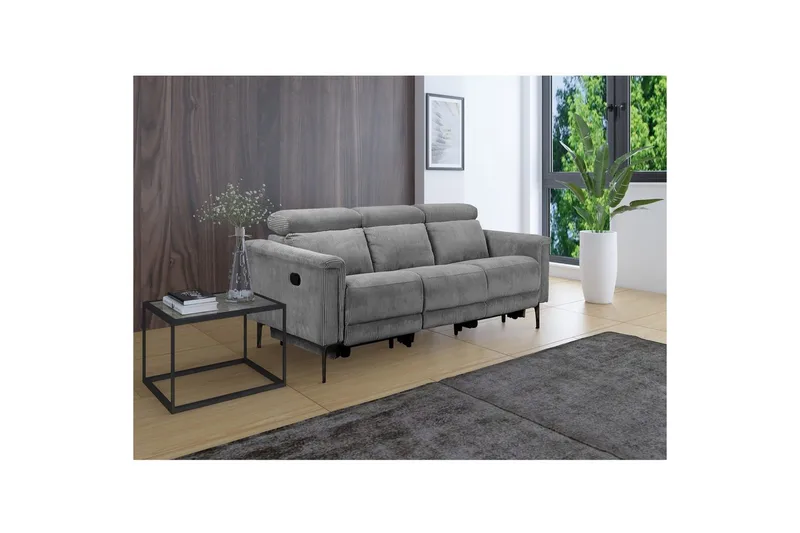 Lund Reclinersoffa 3-sits - Grå - Möbler - Vardagsrum - Soffor - Reclinersoffor & Biosoffor