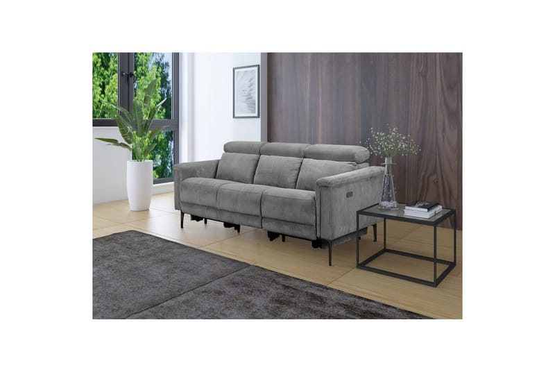 Lund Reclinersoffa 3-sits - Grå - Möbler - Vardagsrum - Soffor - Reclinersoffor & Biosoffor