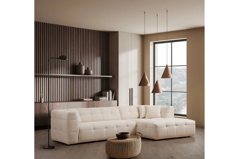 Octavian Soffa m. Divan 5-sits - Beige - Möbler - Vardagsrum - Soffor - Divansoffa & schäslong