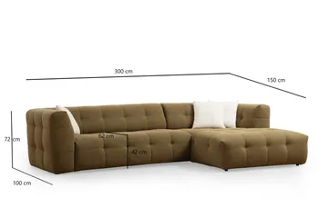 Octavian Soffa m. Divan 5-sits - Mörkbeige - Möbler - Vardagsrum - Soffor - Divansoffa & schäslong
