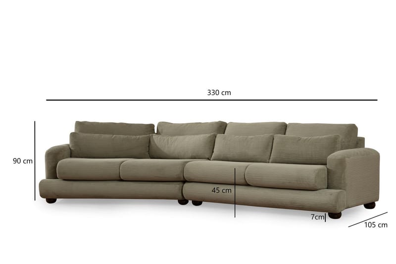 Relento Svängd Soffa 4-sits - Grön - Möbler - Vardagsrum - Soffor - 4-sits soffor