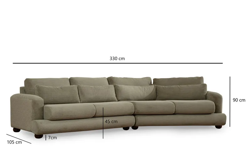 Relento Svängd Soffa 4-sits - Grön - Möbler - Vardagsrum - Soffor - 4-sits soffor