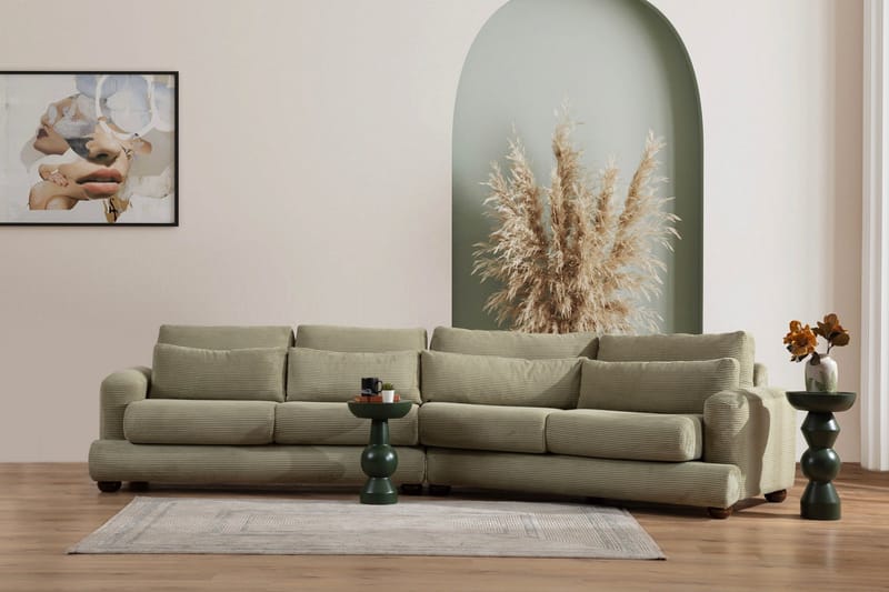 Relento Svängd Soffa 4-sits - Grön - Möbler - Vardagsrum - Soffor - 4-sits soffor