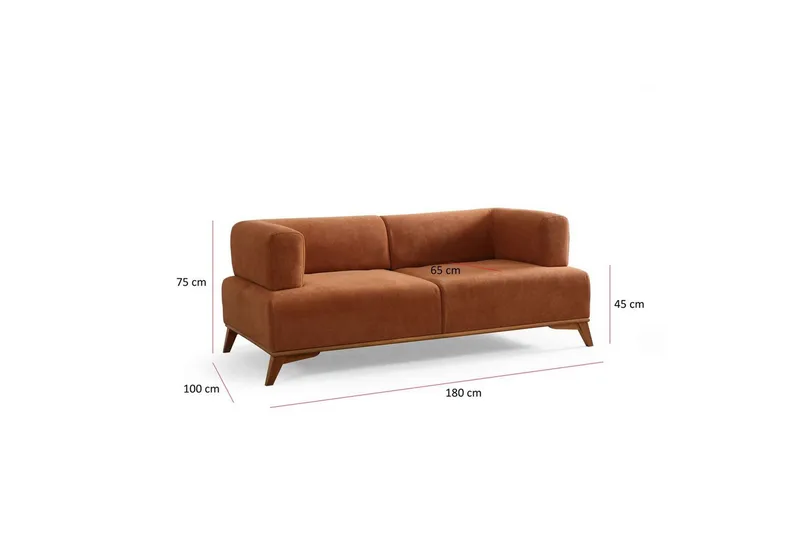 Malkiat Soffa 2-sits - Orange - Möbler - Vardagsrum - Soffor - 2-sits soffor