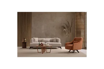 Malkiat Soffa 3-sits - Beige/Svart - Möbler - Vardagsrum - Soffor - 3-sits soffor