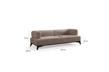Malkiat Soffa 3-sits - Beige/Svart - Möbler - Vardagsrum - Soffor - 3-sits soffor