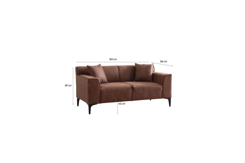 Malpani Soffa 2-sits - Cognac - Möbler - Vardagsrum - Soffor - 2-sits soffor