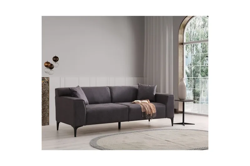 Malpani Soffa 3-sits - Antracit - Möbler - Vardagsrum - Soffor - 3-sits soffor