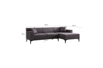 Malpani Soffa med Divan 3-sits - Antracit - Möbler - Vardagsrum - Soffor - Divansoffa & schäslong