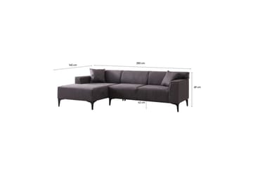 Malpani Soffa med Divan 3-sits - Antracit - Möbler - Vardagsrum - Soffor - Divansoffa & schäslong