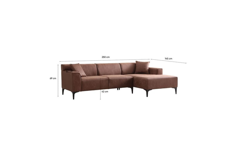 Malpani Soffa med Divan 3-sits - Cognac - Möbler - Vardagsrum - Soffor - Divansoffa & schäslong