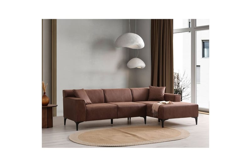 Malpani Soffa med Divan 3-sits - Cognac - Möbler - Vardagsrum - Soffor - Divansoffa & schäslong