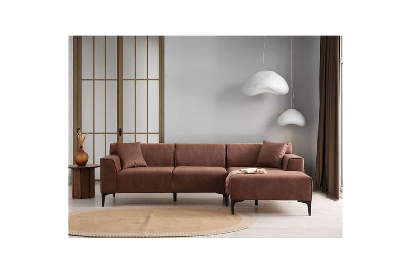 Malpani Soffa med Divan 3-sits - Cognac - Möbler - Vardagsrum - Soffor - Divansoffa & schäslong