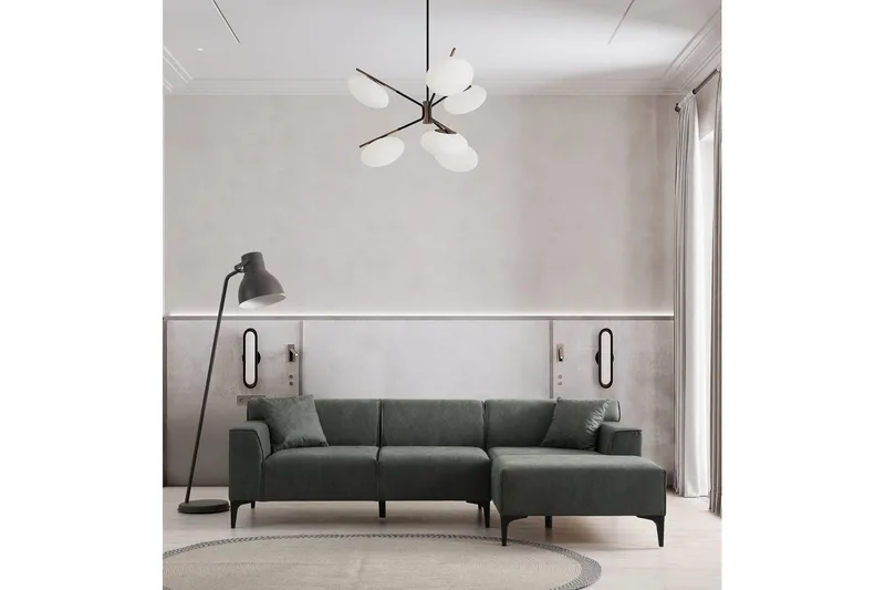 Malpani Soffa med Divan 3-sits - Grön - Möbler - Vardagsrum - Soffor - Divansoffa & schäslong