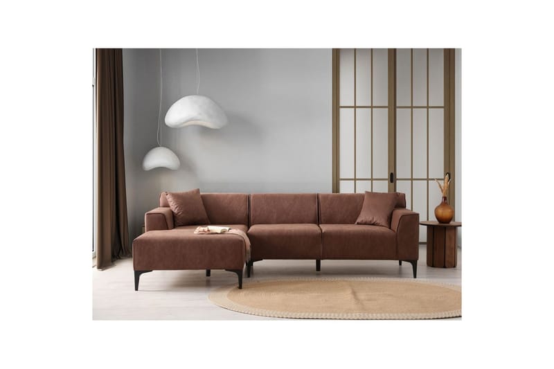 Malpani Soffa med Divan 4-sits - Cognac - Möbler - Vardagsrum - Soffor - Divansoffa & schäslong