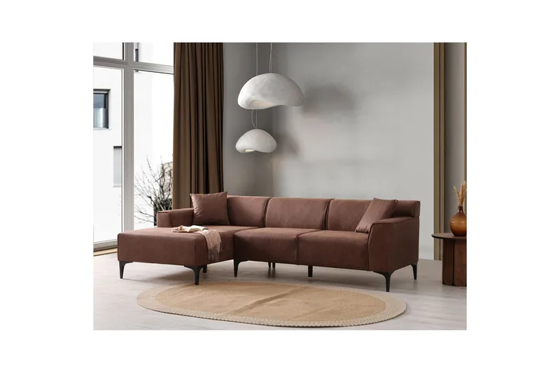 Malpani Soffa med Divan 4-sits - Cognac - Möbler - Vardagsrum - Soffor - Divansoffa & schäslong