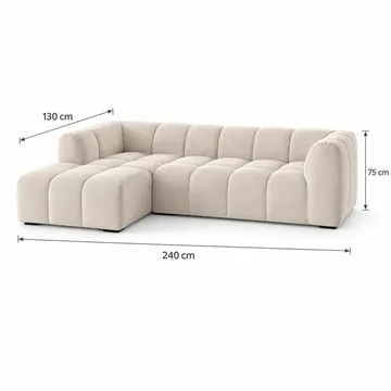 Marlow 3-sits Bubblig Divansoffa vänster - Beige - Möbler - Vardagsrum - Soffor - Divansoffa & schäslong