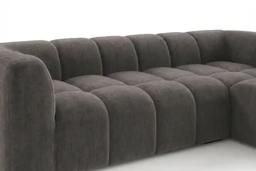 Marlow 3-sits L-formad Bubblig Divansoffa Höger med Schäslong i Tyg - Grå - Möbler - Vardagsrum - Soffor - Divansoffa & schäslong