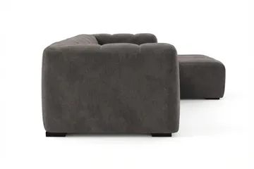 Marlow 3-sits L-formad Bubblig Divansoffa Höger med Schäslong i Tyg - Grå - Möbler - Vardagsrum - Soffor - Divansoffa & schäslong