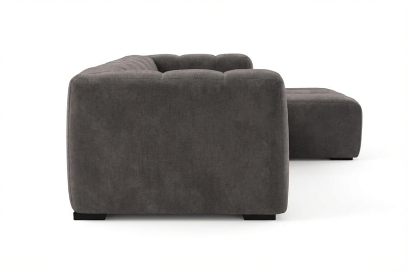 Marlow 3-sits L-formad Bubblig Divansoffa Höger med Schäslong i Tyg - Grå - Möbler - Vardagsrum - Soffor - Divansoffa & schäslong