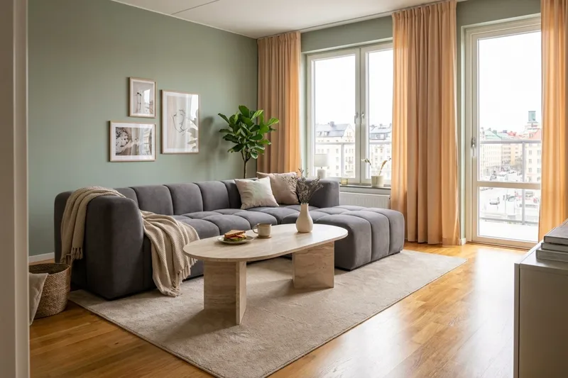 Marlow 3-sits L-formad Bubblig Divansoffa Höger med Schäslong i Tyg - Grå - Möbler - Vardagsrum - Soffor - Divansoffa & schäslong
