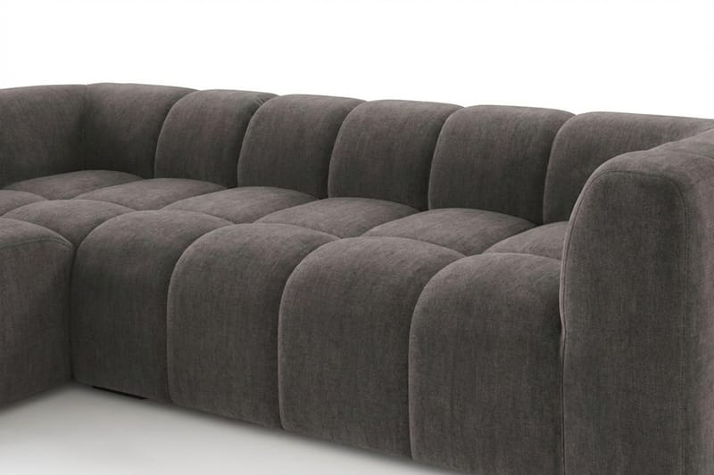 Marlow 3-sits L-formad Bubblig Divansoffa Vänster med Schäslong i Tyg - Grå - Möbler - Vardagsrum - Soffor - Divansoffa & schäslong
