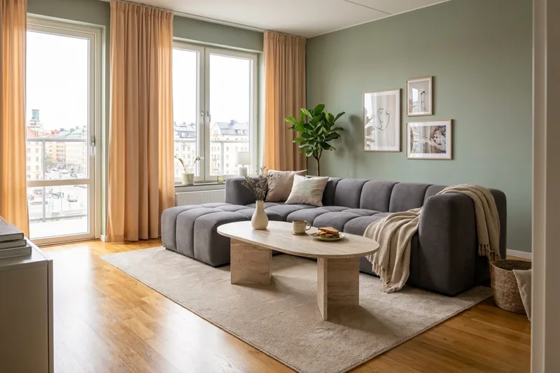 Marlow 3-sits L-formad Bubblig Divansoffa Vänster med Schäslong i Tyg - Grå - Möbler - Vardagsrum - Soffor - Divansoffa & schäslong