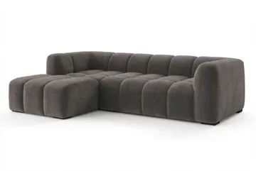 Marlow 3-sits L-formad Bubblig Divansoffa Vänster med Schäslong i Tyg - Grå - Möbler - Vardagsrum - Soffor - Divansoffa & schäslong