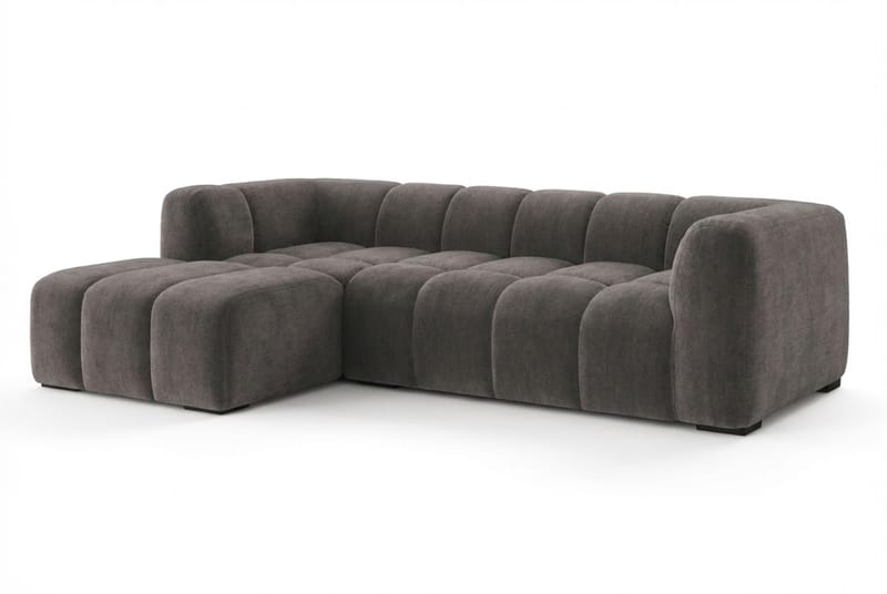 Marlow 3-sits L-formad Bubblig Divansoffa Vänster med Schäslong i Tyg - Grå - Möbler - Vardagsrum - Soffor - Divansoffa & schäslong