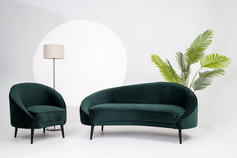 Mateus 3-sits Soffa Sammet - Mörkgrön - Möbler - Vardagsrum - Soffor - 3-sits soffor