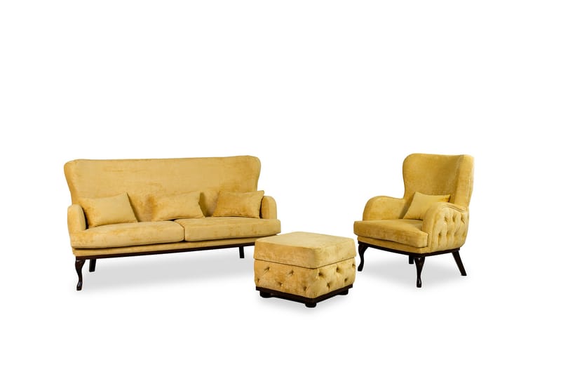 Mattias 3-sits Soffa Sammet - Gul - Möbler - Vardagsrum - Soffor - 3-sits soffor
