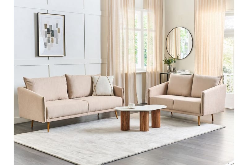 Maurana Soffa 3-sits - Beige/Guld - Möbler - Vardagsrum - Soffor - 3-sits soffor