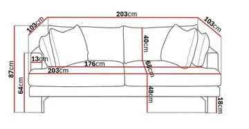 Menard 3-sits Djup Manchestersoffa - Brun - Möbler - Vardagsrum - Soffor - 3-sits soffor