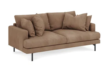 Menard 3-sits Djup Manchestersoffa - Brun - Möbler - Vardagsrum - Soffor - 3-sits soffor