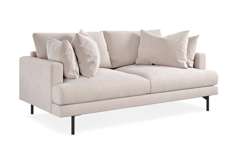 Menard 3-sits Djup Sammetssoffa 205 cm bred - Beige - Möbler - Vardagsrum - Soffor - Sammetssoffor