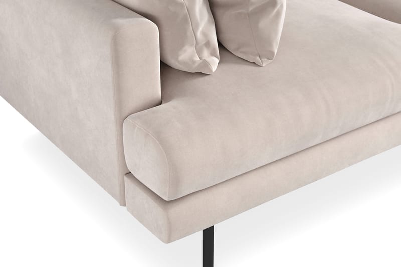 Menard 3-sits Djup Sammetssoffa 205 cm bred - Beige - Möbler - Vardagsrum - Soffor - Sammetssoffor
