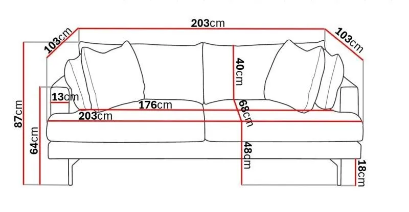 Menard 3-sits Djup Tygsoffa - Beige - Möbler - Vardagsrum - Soffor - 3-sits soffor