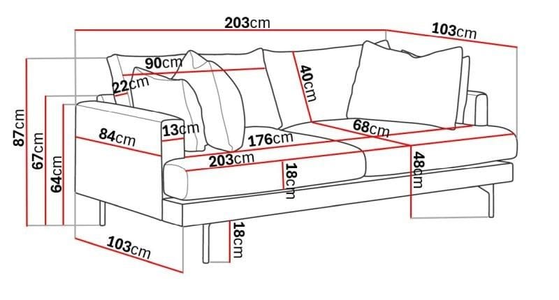 Menard 3-sits Djup Tygsoffa - Brun - Möbler - Vardagsrum - Soffor - 3-sits soffor