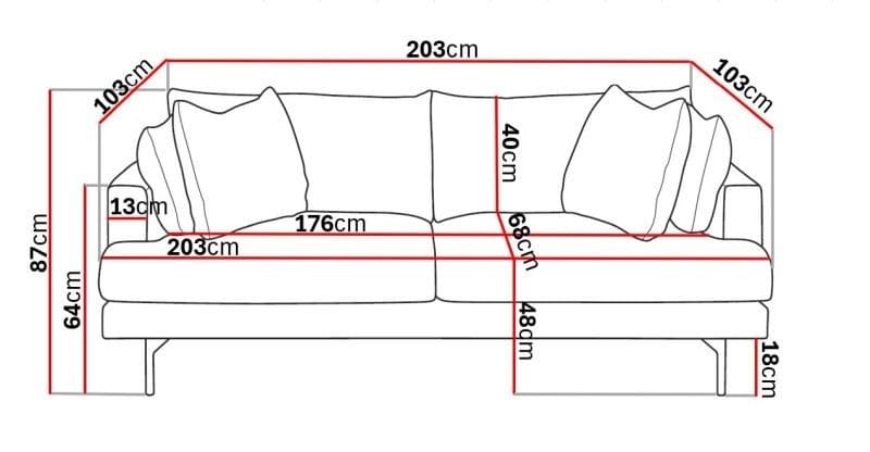Menard 3-sits Djup Tygsoffa - Brun - Möbler - Vardagsrum - Soffor - 3-sits soffor