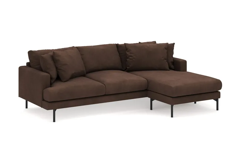Menard 3-sits Högervänd L-formad Divansoffa i Manchester - Brun - Möbler - Vardagsrum - Soffor - Divansoffa & schäslong