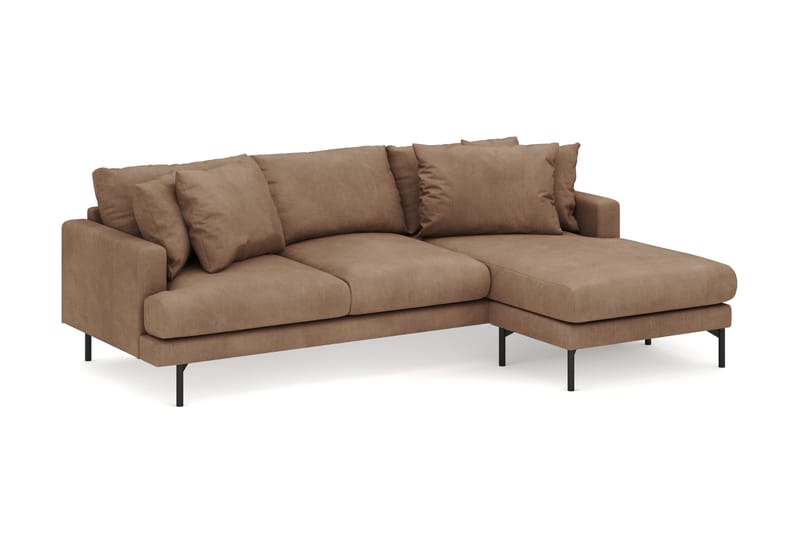 Menard 3-sits Högervänd L-formad Divansoffa i Manchester - Brun - Möbler - Vardagsrum - Soffor - Divansoffa & schäslong