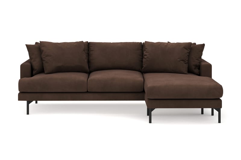 Menard 3-sits Högervänd L-formad Divansoffa i Manchester, Brun
