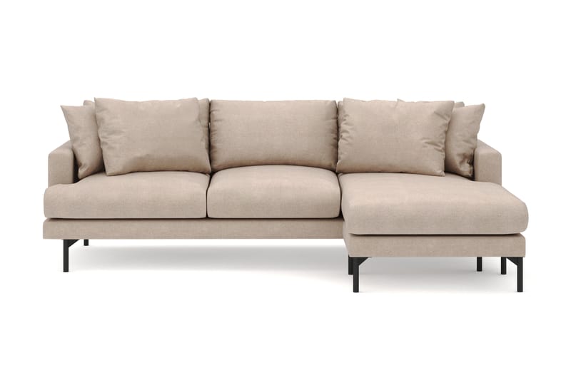 Menard 3-sits Högervänd L-formad Divansoffa i Tyg - Beige - Möbler - Vardagsrum - Soffor - Divansoffa & schäslong